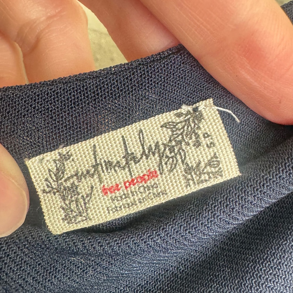 Free People Initimately Long Live Mesh Midi Slip Navy Size S Boho Lightweight - Picture 4 of 14